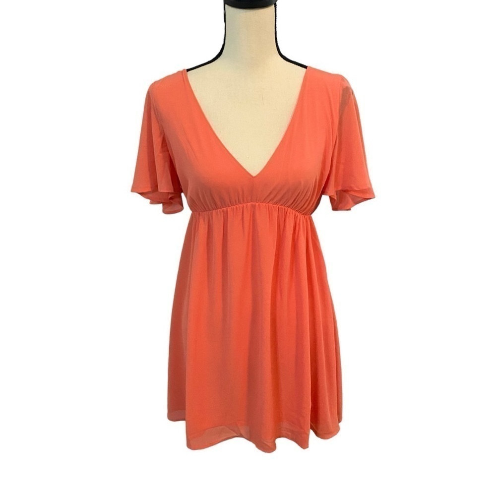 Show Me Your Mumu NWT Pink Coral V- Neck Fit & Flare Dress in Sz Small